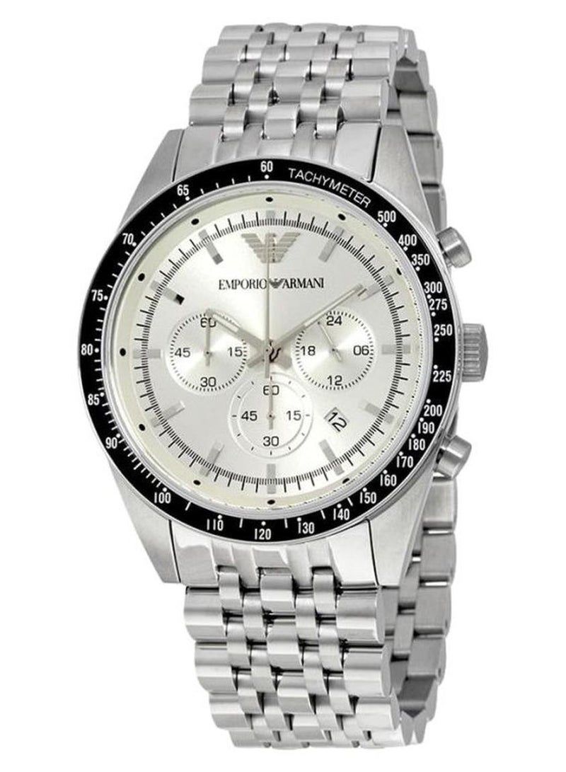 EMPORIO ARMANI Men Water Resistant Analog Watch Ar6073 - 46 mm - Silver - Image 1